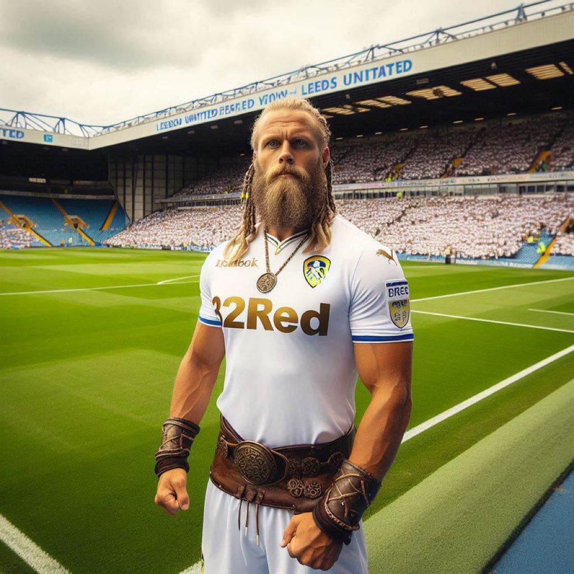 1: The spirit we need tonight. 2: Erling Braut Haaland at 34, playing his last years for the club where he was born. Just got this from @andrew_rawling Thanks mate. Brilliant stuff! #lufc #ALAW