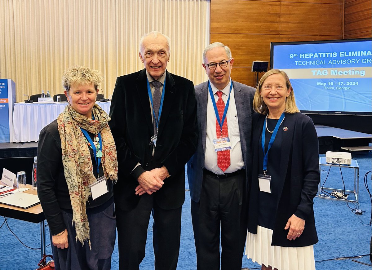 An honor to be with Dr. Tengiz Tsertsvadze Director of the AIDS Center in Georgia and the two TAG co-chairs Drs. Carolyn Wester ⁦@cdchep⁩ & Margaret Hellard ⁦@BurnetInstitute⁩