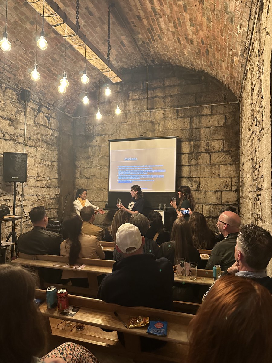 Our PhD student Alana Mullins did a terrific job hosting the final night of Newcastle's <a href="/PintofScience/">Pint of Science UK</a>! Alana introduced two incredible talks on "Ageing Gracefully" from Dr Satomi Miwa &amp; <a href="/IlkeTurkmendag/">Dr Ilke Turkmendag</a> -a brilliant showcase of the research carried out <a href="/UniofNewcastle/">Newcastle University</a> 👏 #pint24