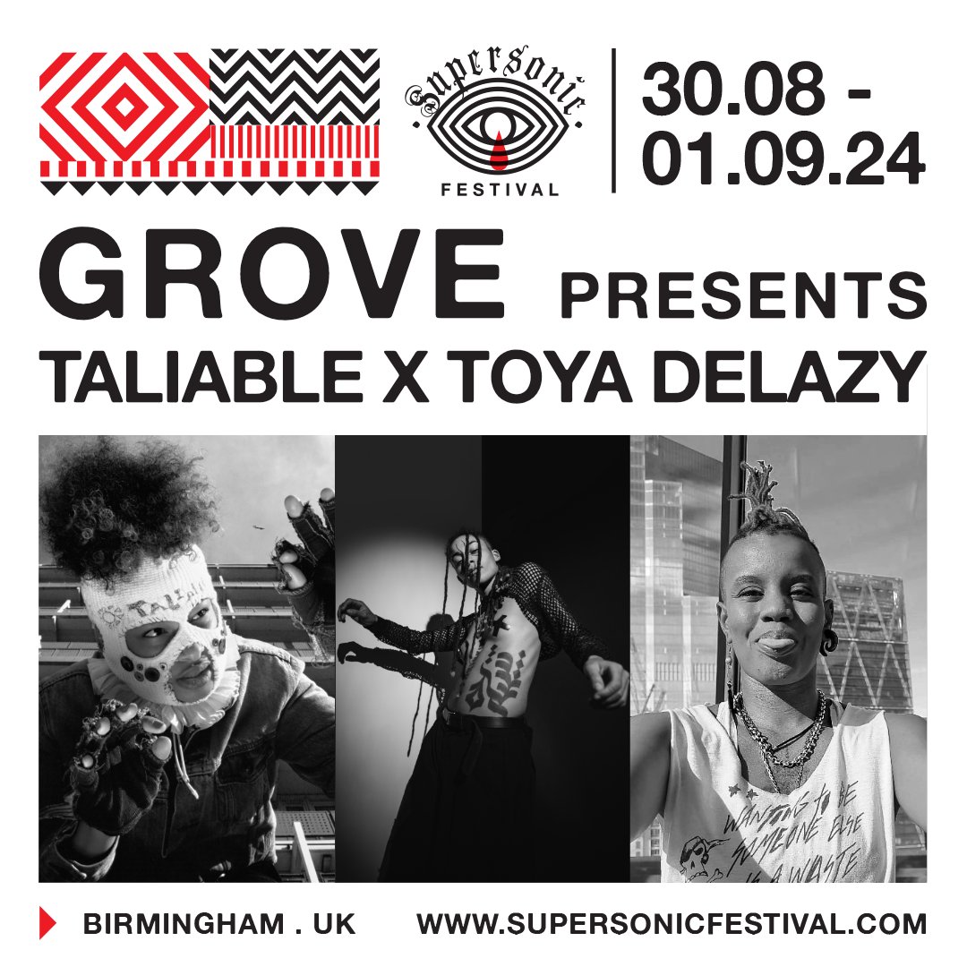 After a stunningly brutal set in 2022, we’re very happy to invite @theyisgrove back to Supersonic, this time presenting their new collaborative project alongside @ToyaDelazy and Taliable ⚡ Find out more via supersonicfestival.com