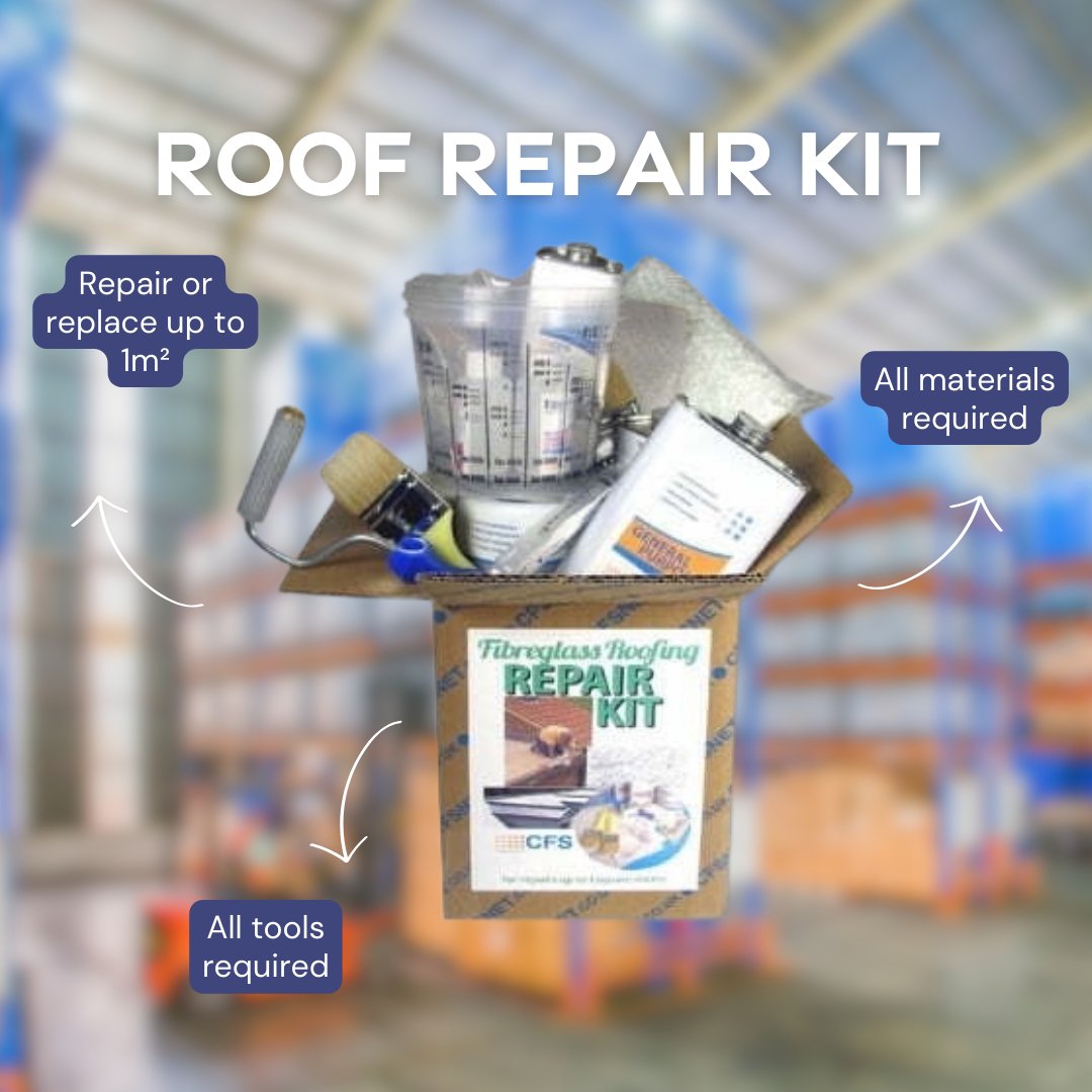 Fibreglass Roofing Repair Kit

Repair or replace up to 1m²

All materials required

All tools required roof #fibreglassroofing #roofrepair

Everything needed in one box