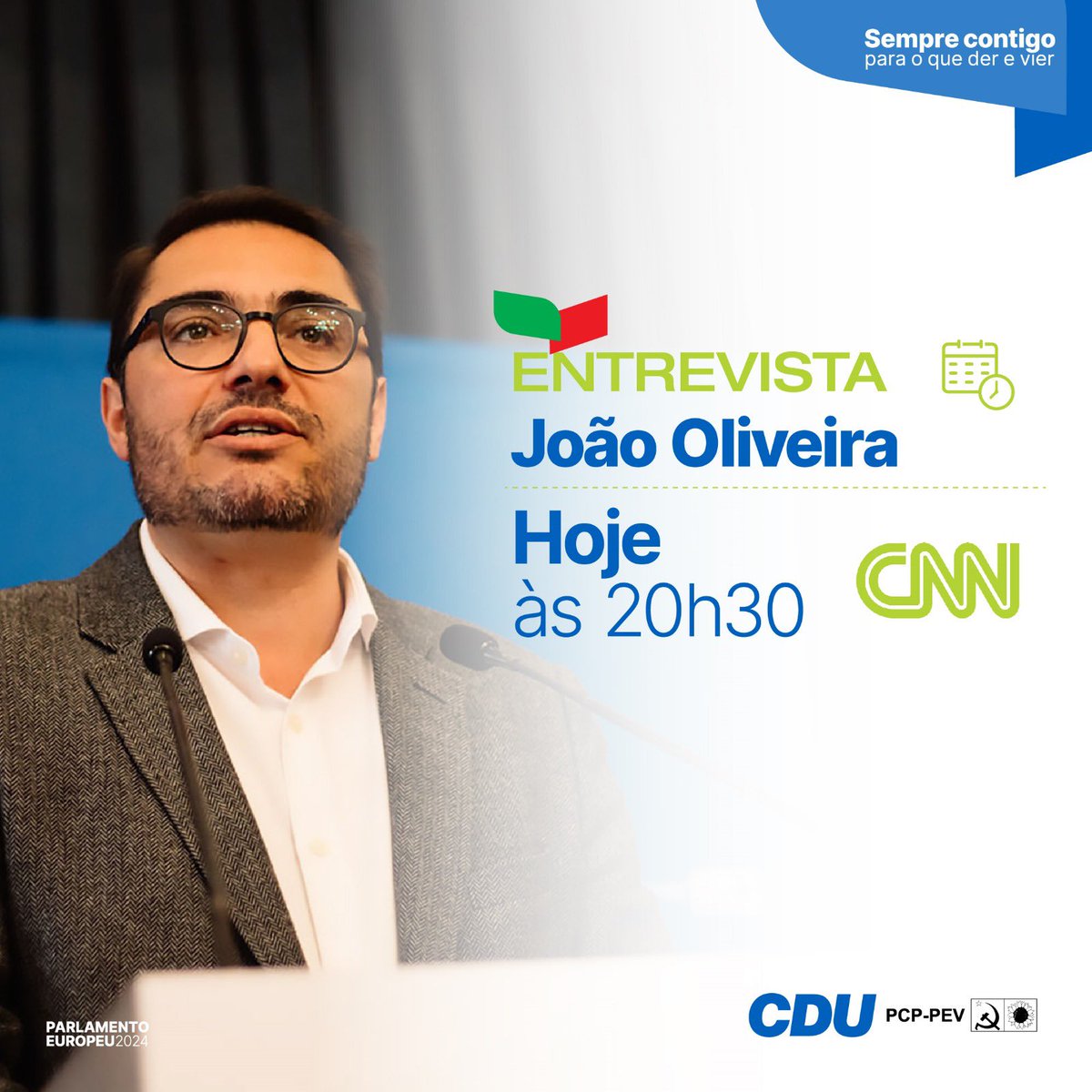 📢 Entrevista a João Oliveira ⏰ Hoje | 20h30 📺 CNN