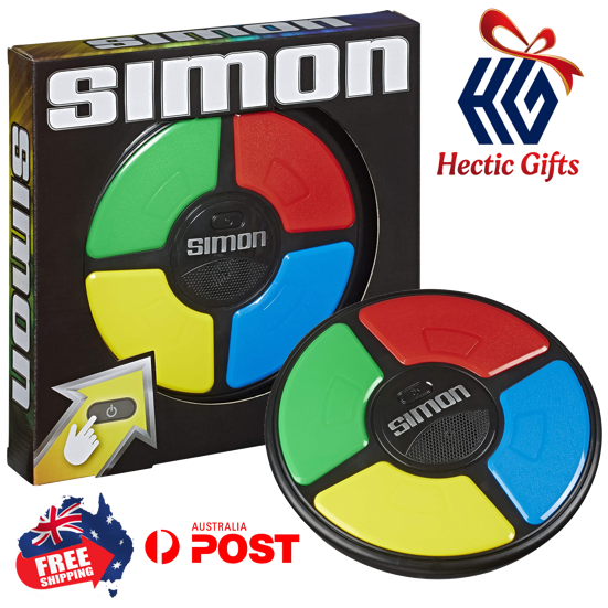 Test your memory with the Classic game of SIMON - Can you remember the sequence of coloured flashes and beeps as they get increasingly faster? ow.ly/buge50IpZZp #New #HecticGifts #Hasbro #SIMON #Classic #MiltonBradley #Electronicgame #Memorygame #FreeShipping