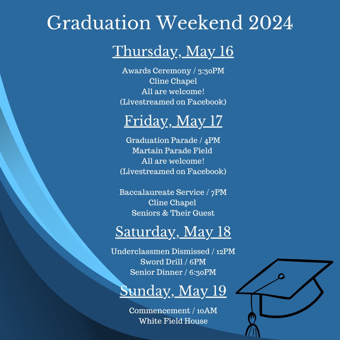 Today starts our Graduation activities as we have our Awards ceremony at 3:30! We look forward to having all of our parents and families on campus the next few days celebrating our graduates! #camdenmilitary #classof24