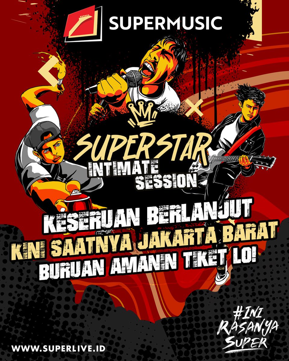 Ngobrolin soal karya bareng @dhado_wacky di Meet The Superstars pastinya wajib lo ikutin sih, Superfriends! Tungguin cuma di Superstar Intimate Session Jakarta Barat!

#INIRASANYASUPER
#SUPERLIVE
#SUPERMUSIC
#SUPERSTARINTIMATESESSION