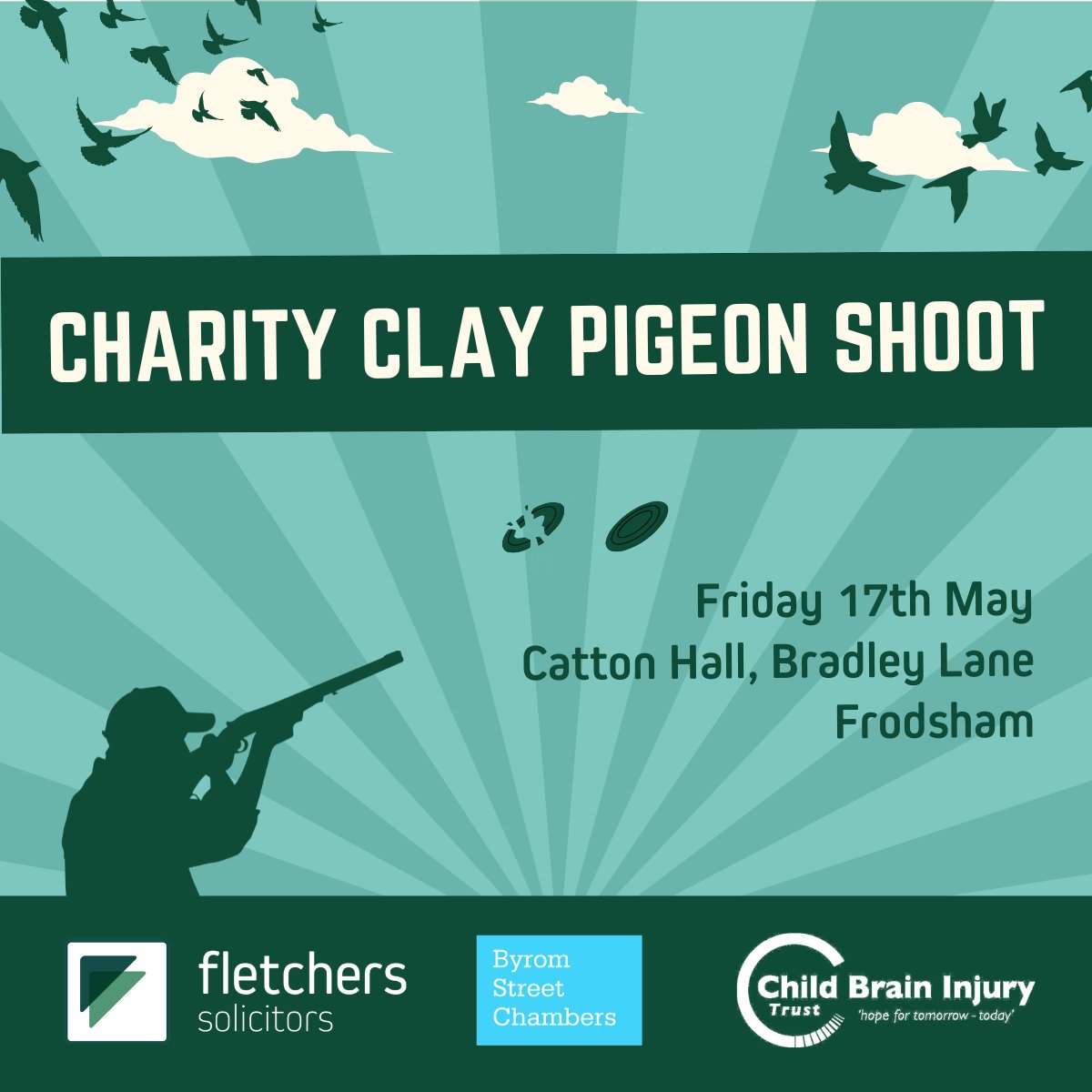 We're excited to welcome guests from @FrenkelTopping , @ByromStreet, @PremexGroup , William Martin and colleagues from @Seriouslaw and @BlumeUK  for a fun-filled day of clay pigeon shooting to raise funds for @cbituk 
#charitypartnership #charitysupport