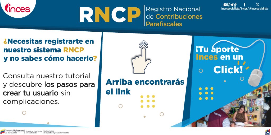 Tú aporte Inces en un click! ¿Quieres mantener tus datos actualizados en el RNCP? Visita nuestro tutorial en el canal YouTube y aprende como hacerlo de manera sencilla. Haz Click 👇🏼 goo.su/5w48 #TuAporteIncesEnUnClick #EsteEsUnPuebloMaduro