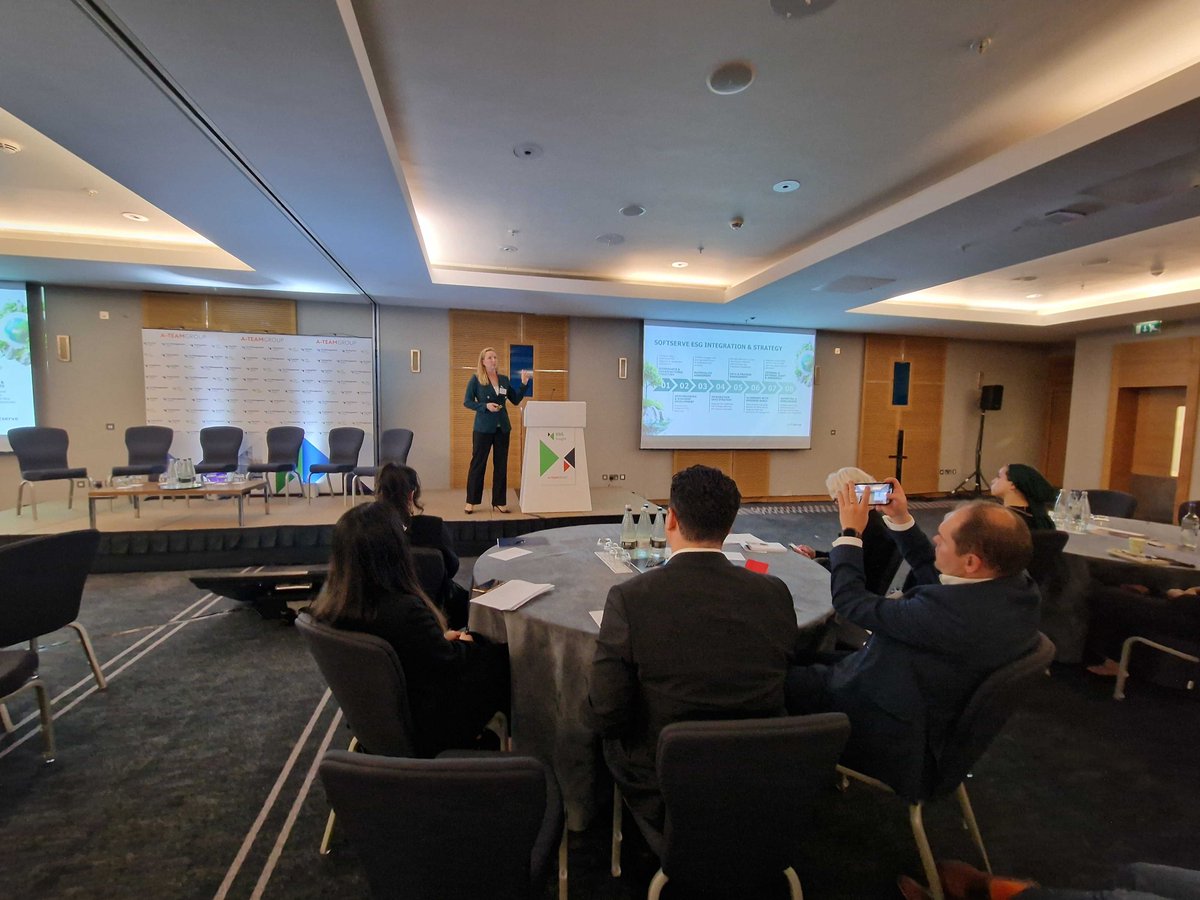 We're back after a delicious lunch here at ESG Data &amp; Tech Summit London to hear from Antonina Skrypnyk, VP FSI EMEA Solutions and Consulting, at @softserveInc about the future of ESG and AI.

#ESGSummit #ESG #AI #datamanagement #risk #LLMs