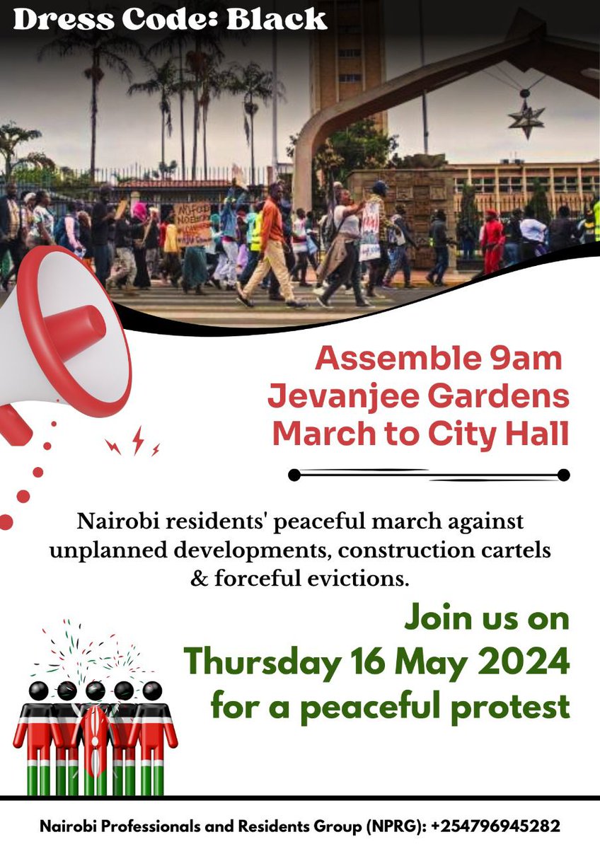 -The below peaceful protest against unstructured built environment in Nairobi was successful.@JerotichSeii @WanjeriNderu @EmmaMiloyo #Nairobihaiwork . -We gathered at Jevanjee,matched to parliament,senate building, finally to city Hall for presentation of the petition.