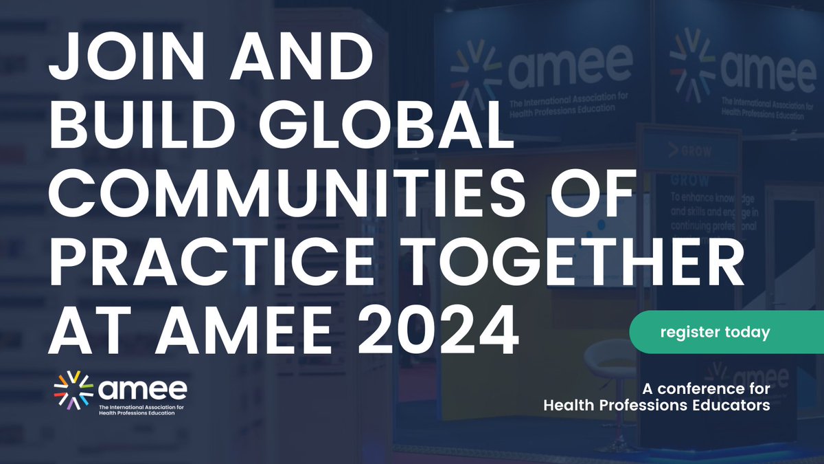 AMEE 2024 - build global communities of practice. Register for AMEE 2024 today: ow.ly/CRWj50ReVLP #AMEE2024 #Connect #Grow #Inspire #HPE #HealthProfessionsEducation #GlobalCommunity #ShapeTheFuture