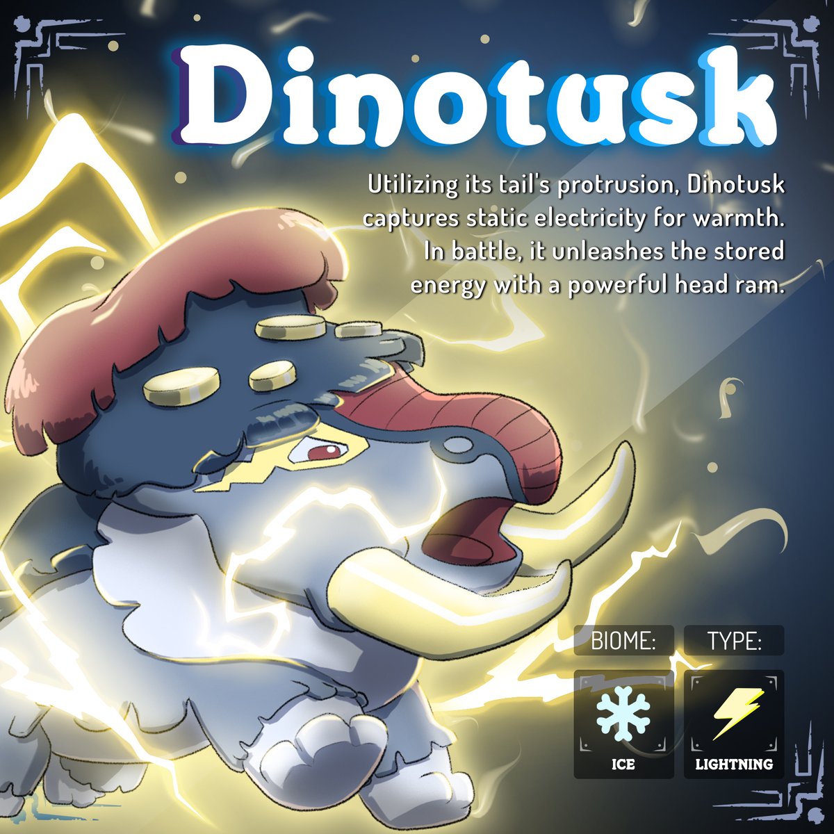 Ready to chill and thrill? Let Dinotusk electrify your journey through Tokane's frozen tundras ⚡ Experience the jolt in our Citrine 🟡 update, dropping May 21st