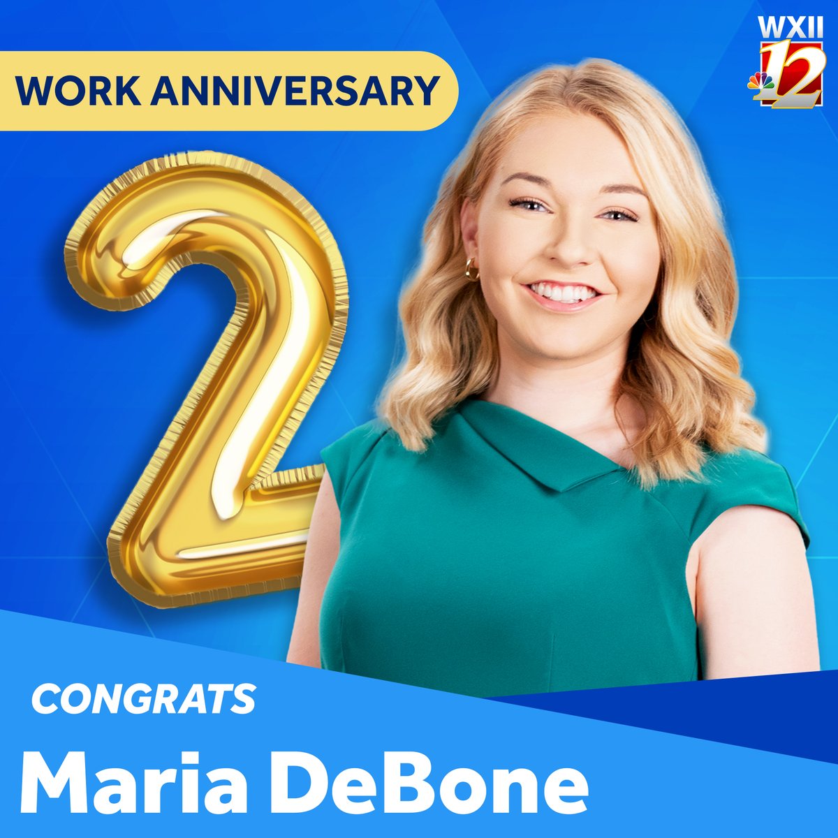 It's been 🥈 amazing years with @WXIIMaria! 👏👏
Congratulate Maria in the comments! 📢
#anniversary #workfamily