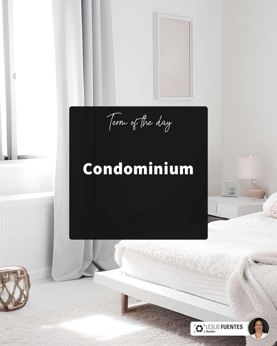 A condominium is a privately owned individual unit within a building or other types of multi-unit structures.

#realestate #realestatelifestyle #househunting