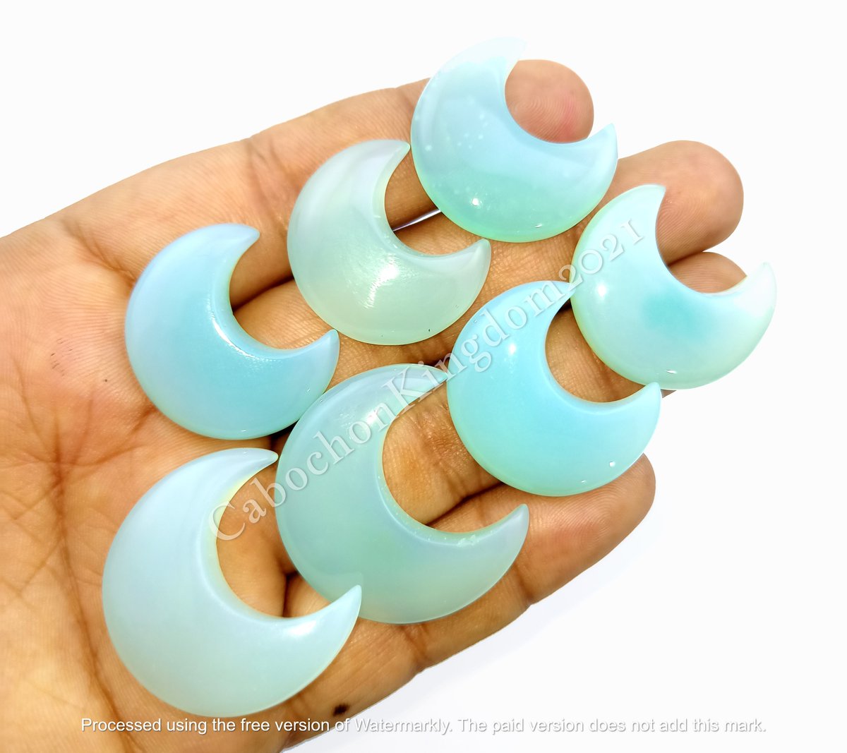 Natural Aqua Chalcedony/Onyx Crescent Moon Gemstone Cabochon

$2.99 Per Piece
Size 20 to 35mm Approx
Free Drilling Service Available On Request
Shipping$6 Combine Shipping Available

#aquachalcedony #aquachalcedonymoon #aquaonyx #aquaonyxmoon #cresentmoon #onyx #onyxjewelry