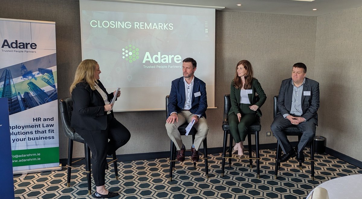 Over to our expert panel to share first-hand insights and advice➡️ ➡️ Charlie Dineen, Group Director of HR @FotaIsland ➡️ Miriam Manning, Director of HR @TELUSint ➡️ Eric Nolan, Head of HR @CorkAirport Facilitated by Sarah Fagan, Manning Director @AdareTPP