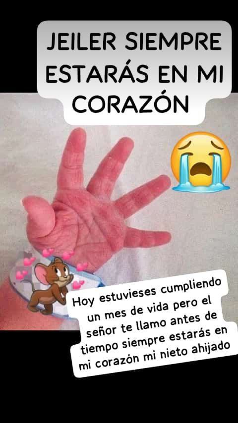 Hoy estuvieses cumpliendo un mes de vida pero el señor te llamo antes de tiempo siempre te recordaré mi nieto ahijado