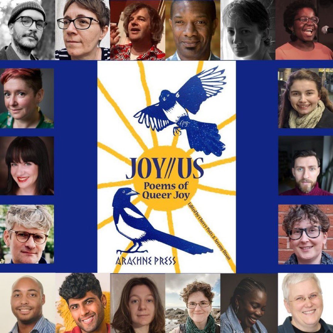 Coming up next week, two readings to launch @ArachnePress’ JOY//US: Poems of Queer Joy! Tickets at link. Thursday 23 May, 7pm (£8) Brixton @BooksRound roundtablebooks.co.uk/events-store/j… Friday 24 May, 7pm (FREE) Brighton @TheQueeryBTN outsavvy.com/event/19853/jo… RTs appreciated! 🌈❤️🏳️‍⚧️✍️🕺
