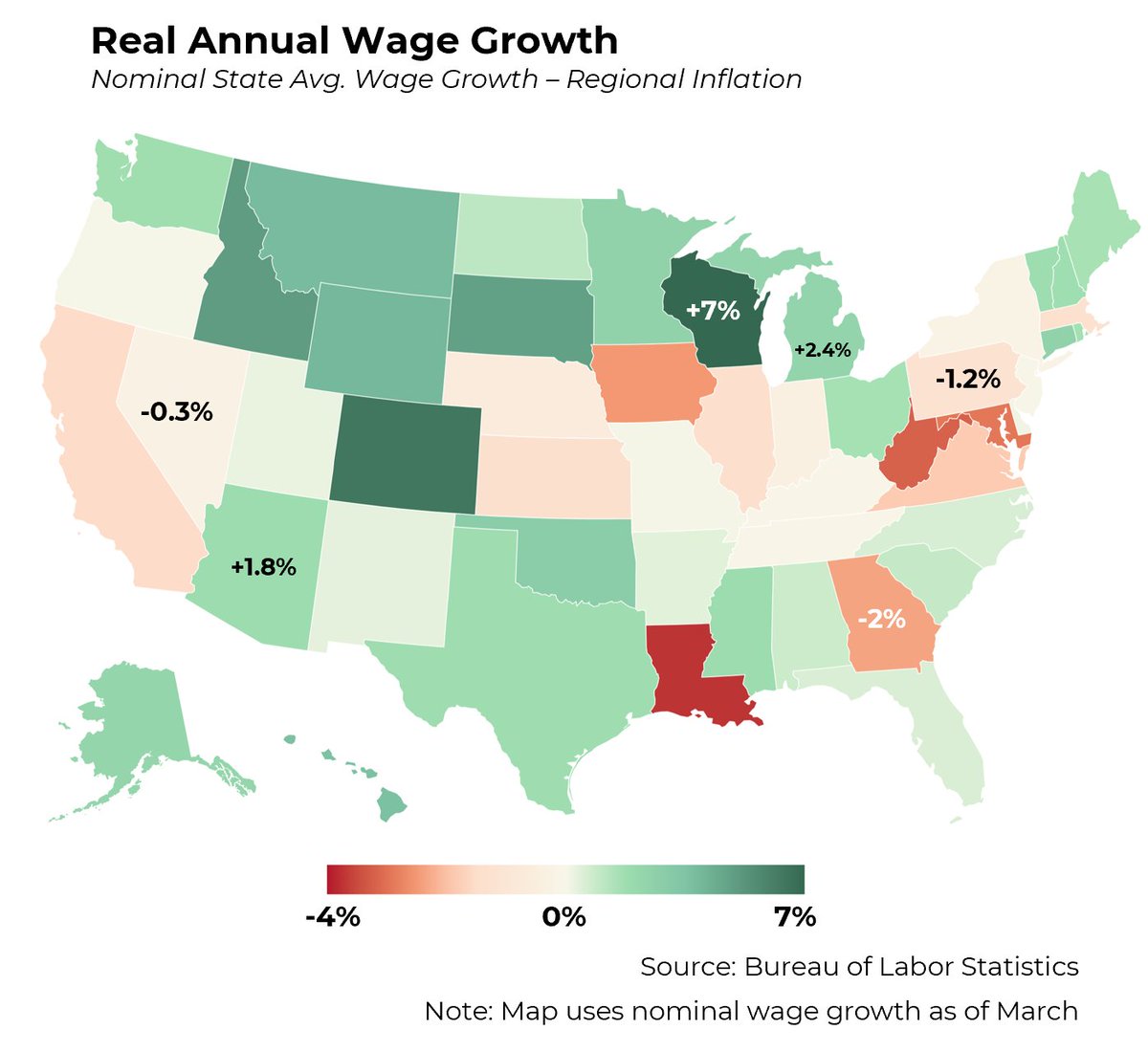 Both wage growth and inflation vary from state to state, with some faring far better than others. @Morning_Joe