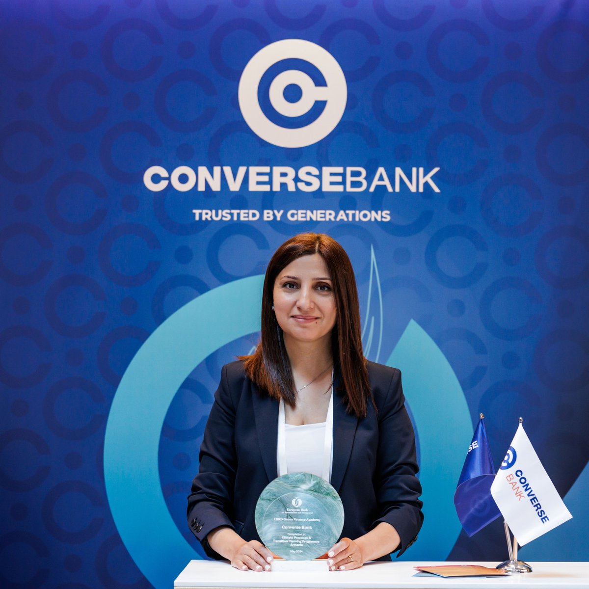 During the <a href="/EBRD/">The EBRD</a> 2024 meeting, Converse Bank proudly received the EBRD Green Finance Academy "𝐂𝐥𝐢𝐦𝐚𝐭𝐞 𝐏𝐫𝐚𝐜𝐭𝐢𝐜𝐞𝐬 𝐚𝐧𝐝 𝐓𝐫𝐚𝐧𝐬𝐢𝐭𝐢𝐨𝐧 𝐏𝐥𝐚𝐧𝐧𝐢𝐧𝐠 𝐏𝐫𝐨𝐠𝐫𝐚𝐦𝐦𝐞 𝐀𝐫𝐦𝐞𝐧𝐢𝐚" award.