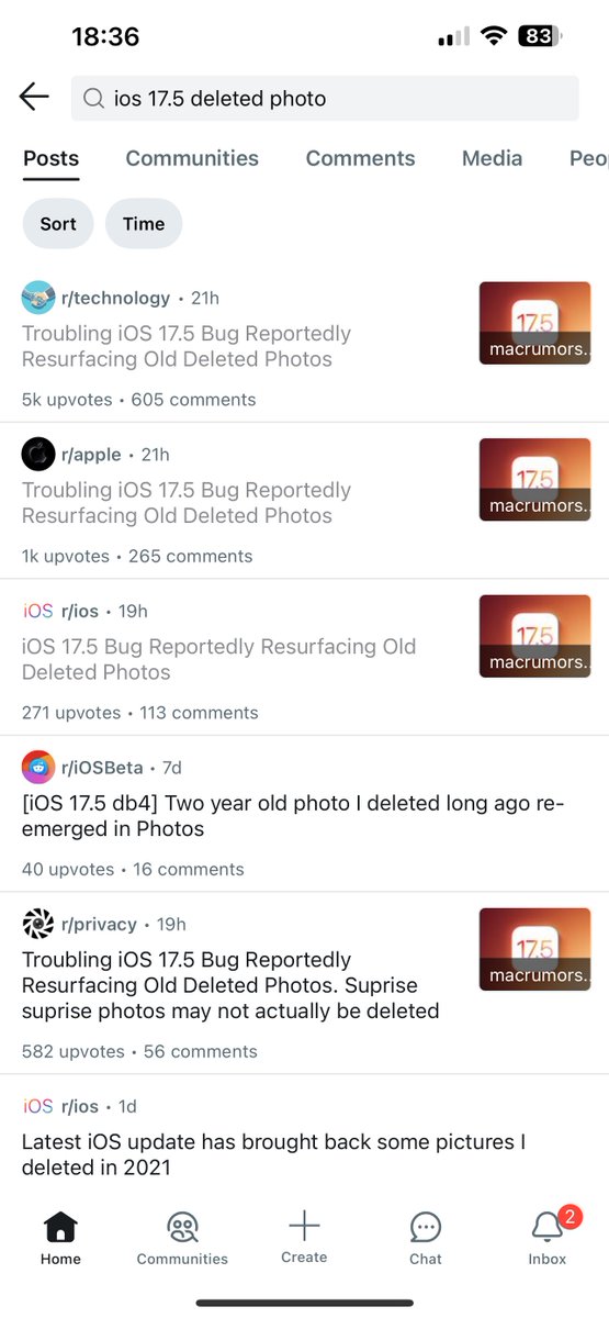 Sekarang dekat Reddit orang tengah kecoh pasal bug iOS 17.5 - deleted photos muncul balik dekat recent photos/icloud. 
Korang dah update ke belum? Baik check balik phone korang🤣🤣🤣