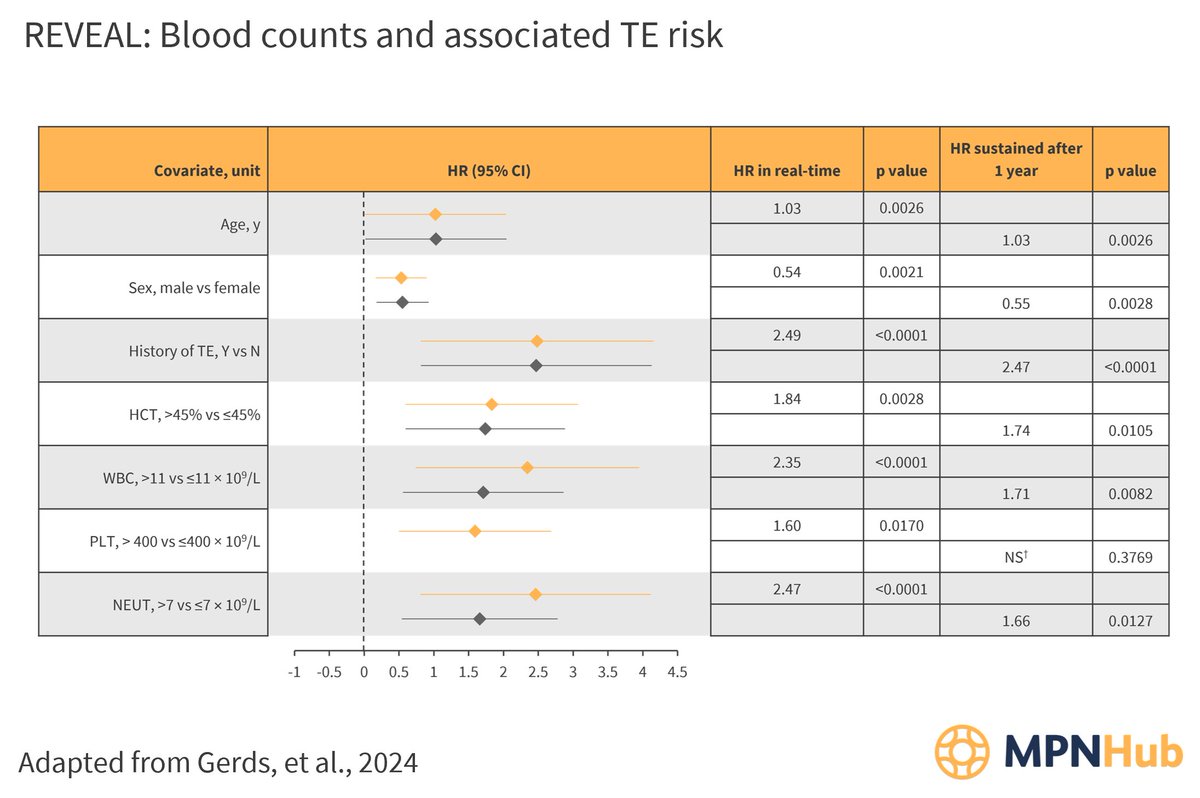Could elevated WBC count be added as an established risk factor for thrombotic events in patients with #PV? Read here to find out more loom.ly/ueLQK14 #mpnsm #MedicalEducation