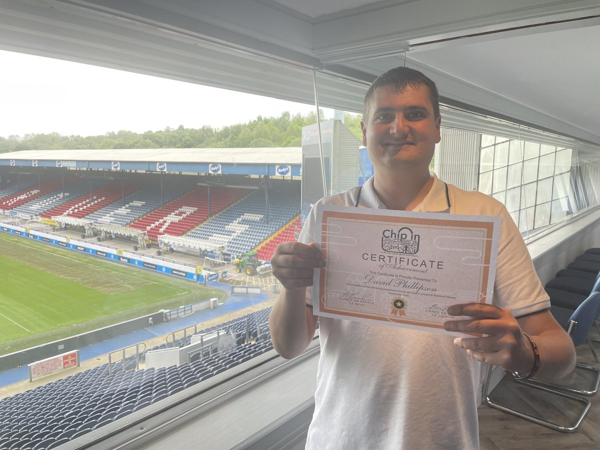 👏Congratulations to David who has completed his Chip In programme with us where he has been assisting Remember the #Rovers! #BRCTInclusion | @BureauBlackburn