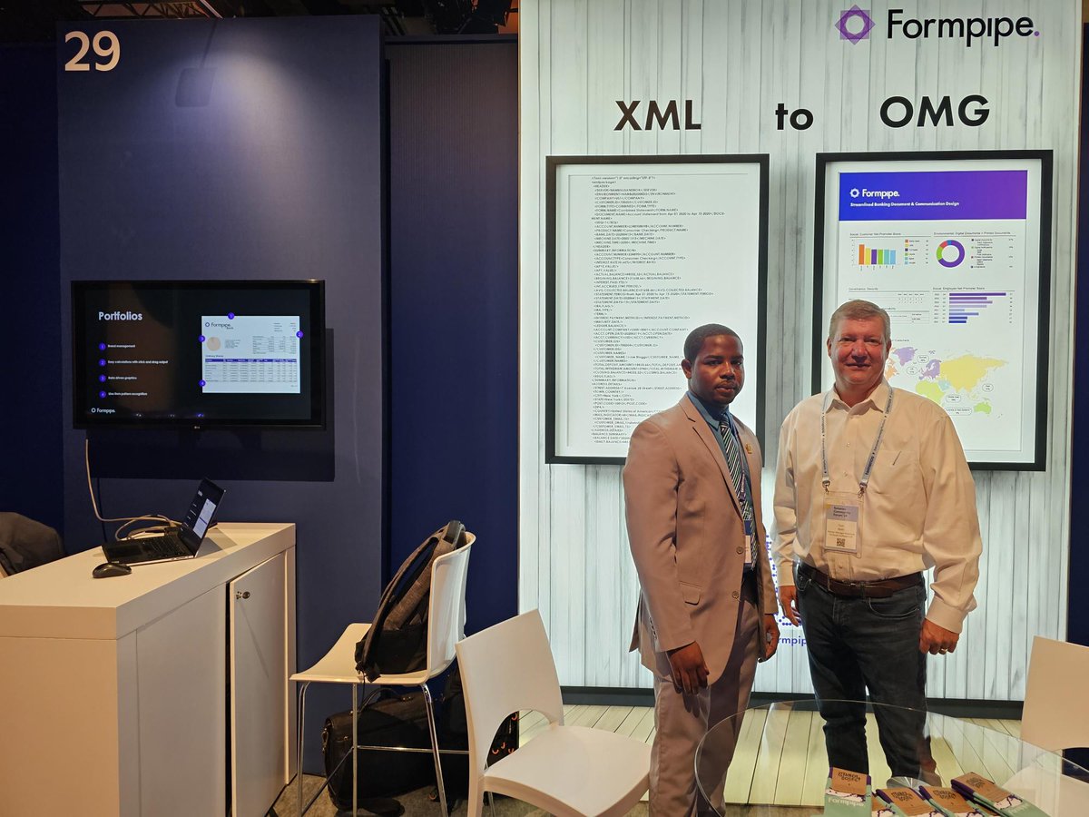 Formpipe's tweet image. Another day at #TCF2024!🙌

Our team is excited to showcase how our solutions can effortlessly generate customer-facing documents that perfectly match your brand identity, every single time.

Join us at booth 29 today!💡

#Formpipe #Temenos