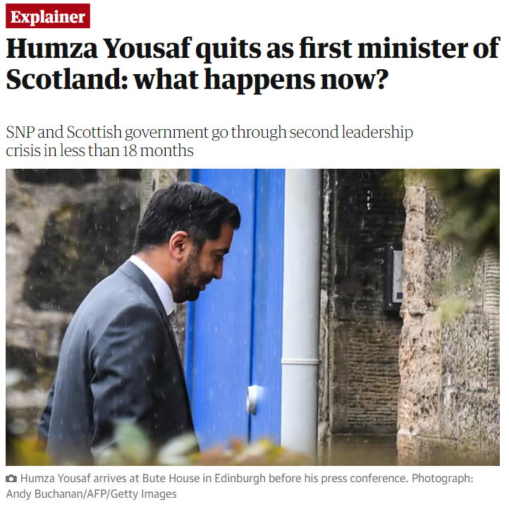 DAN TOLD YOU SO WHEN HE TOOK OFFICE!

 THE GUARDIAN: 'Humza Yousaf quits as first minister of Scotland: what happens now?'

 theguardian.com/politics/2024/…

 #DanToldYouSo #ScottishPolitics #Ukpolitics @thesnp  @humzayousaf