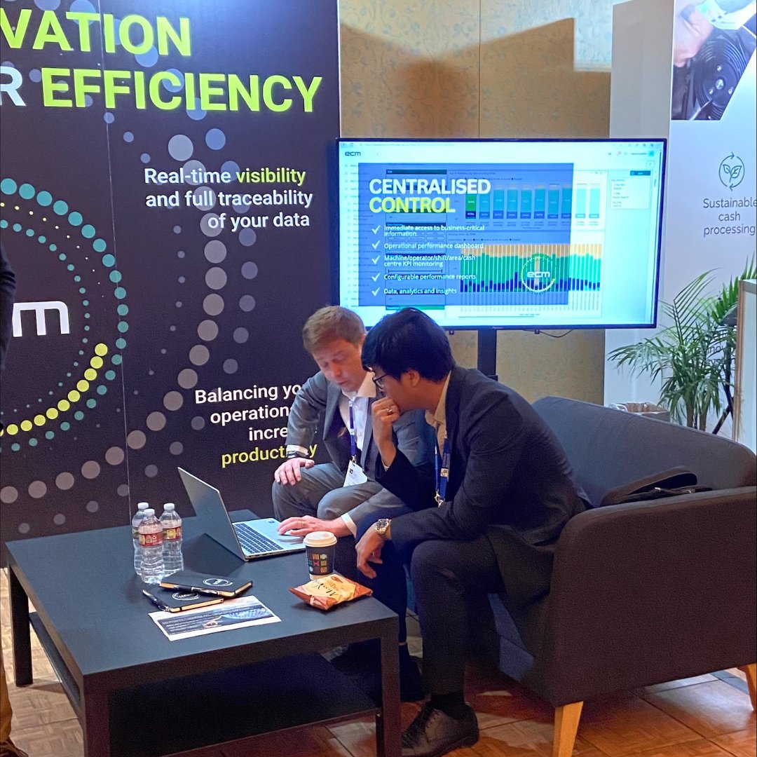 ECM_Software's tweet image. Jamie and the team have had a busy few days at The Banknote Conference in Texas!

They&apos;ve discussed the transformative potential of ECM&apos;s offerings and the pivotal role we play in optimising the cash supply chain for greater efficiency and transparency.

#BankNoteConference