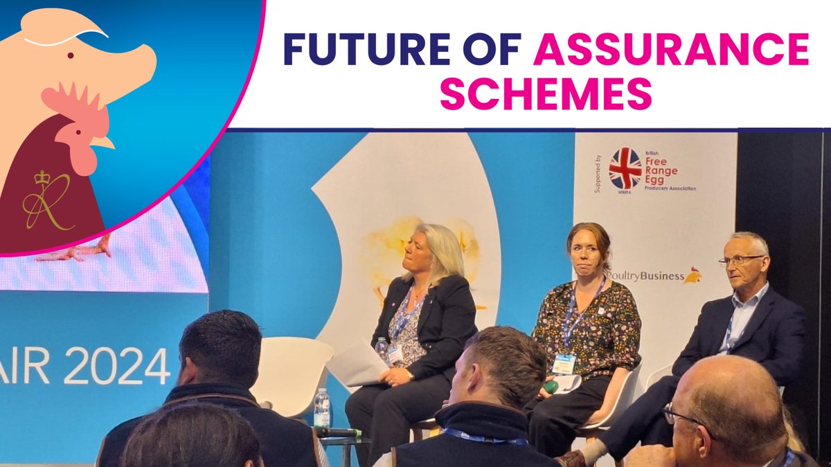 Interesting to hear from @RSPCAAssured, @RTfarmers and @BEICTeam on what the future holds for egg and poultry assurance schemes and how they can help the industry. 🥚🐔 #PigandPoultryFair