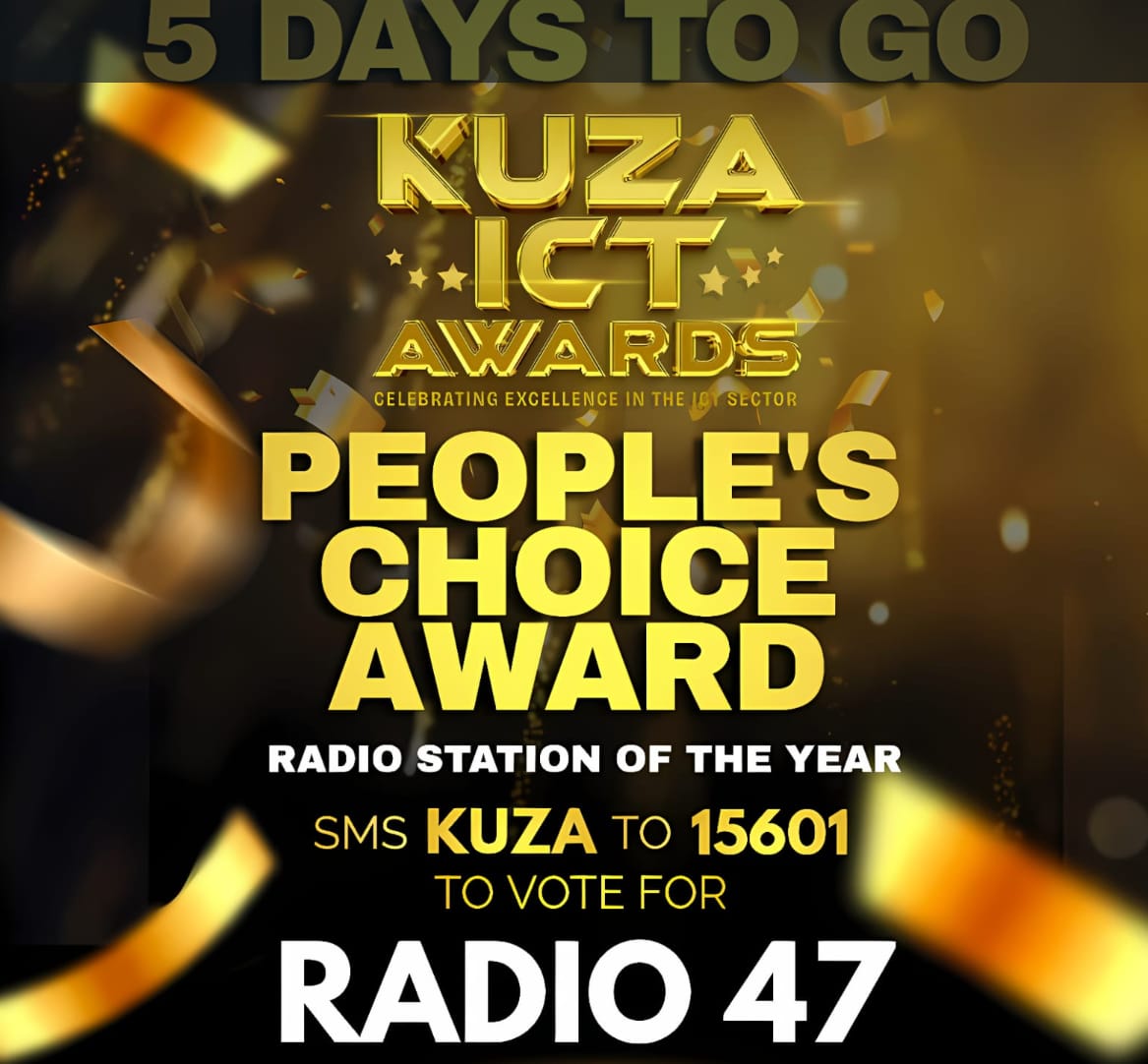 5 Days To Go! SMS word KUZA to 15601 and VOTE for RADIO 47 as the Radio Station of the Year. VOTE Online kuzaawards.co.ke #HapaNdipo