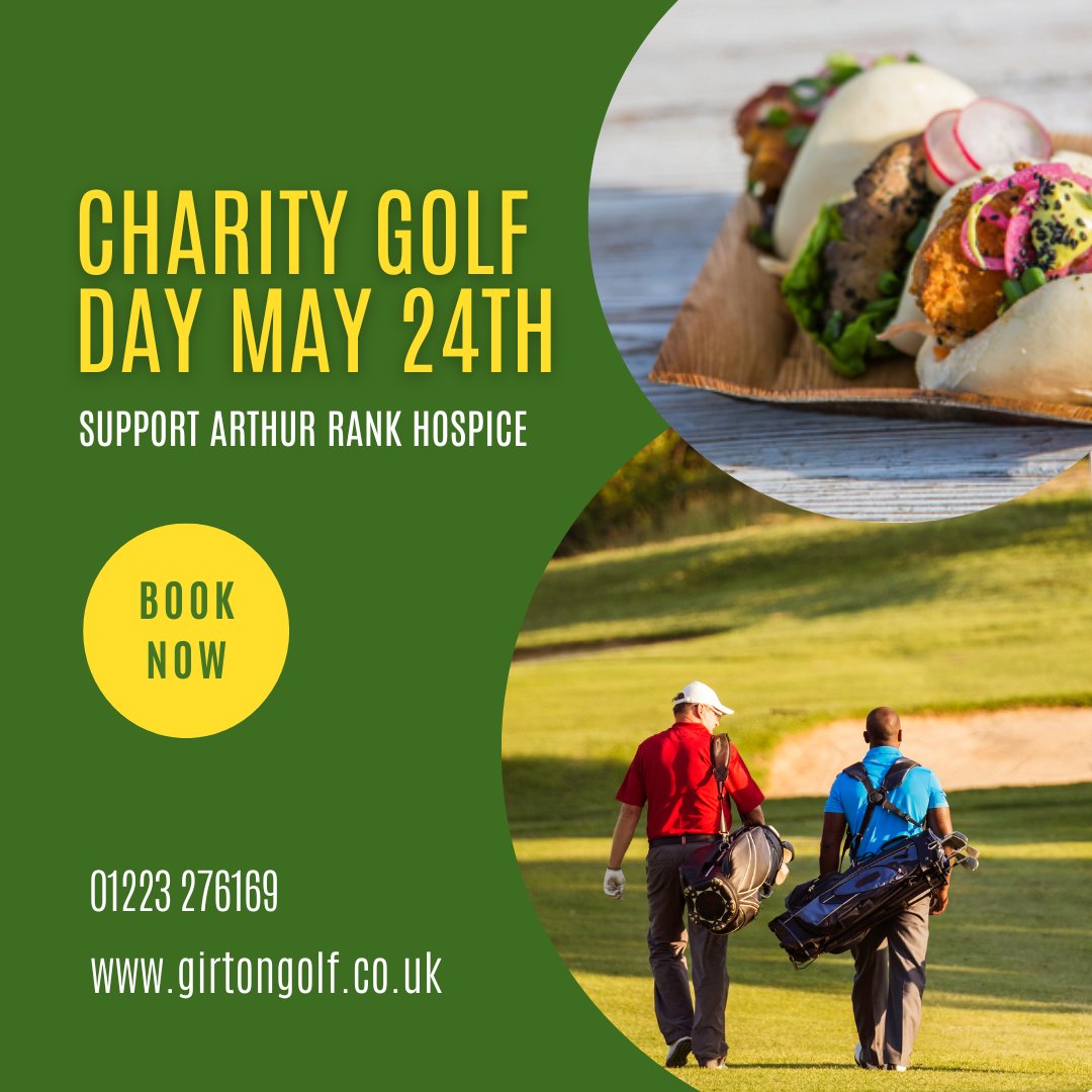 🎉 Join us May 24th for a fun-filled day of golf and food! ⛳️🍴 Steamed bao from Guerrilla Kitchen (6 PM - 9 PM) and Charity Golf Day in memory of Mark Bamforth. Great prizes and all proceeds support @ArthurRankHouse! 🏆❤️ #GirtonGolfClub #CharityGolfDay #ArthurRankHospice