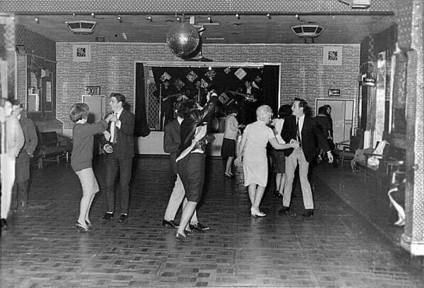 The Beatles performing in front of 18 people in Aldershot, 1961.