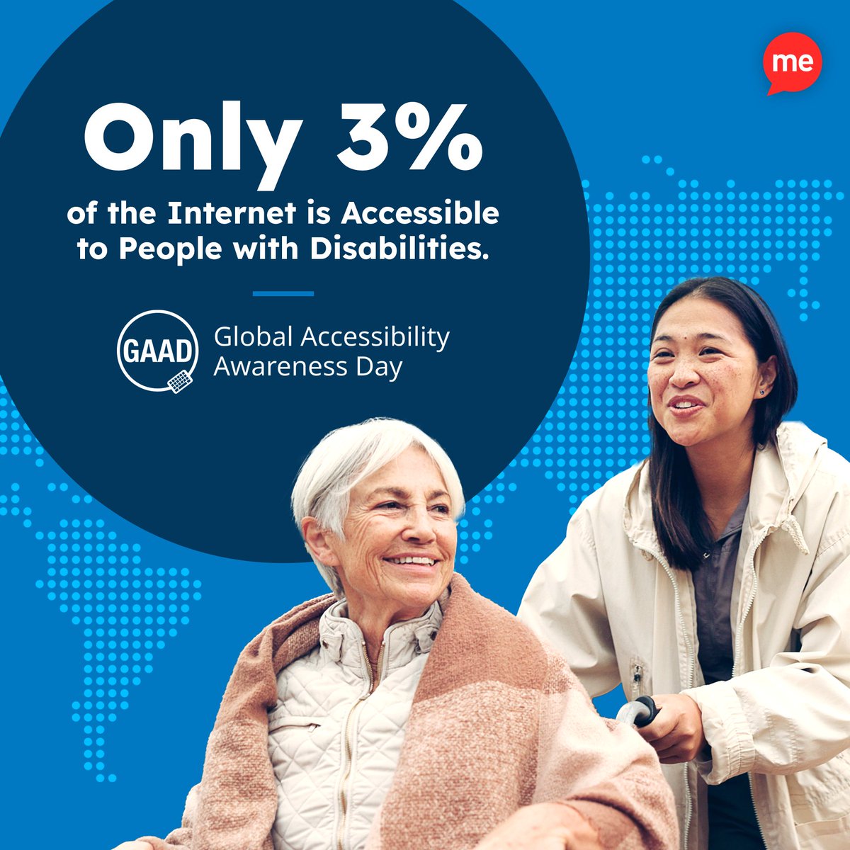 Did you know that only 3% of the internet is accessible to people with disabilities? 🤔 We are proud to be working with @ReciteMe to break down digital barriers online for all. #GAAD #GlobalAccessibilityAwarenessDay #Inclusion