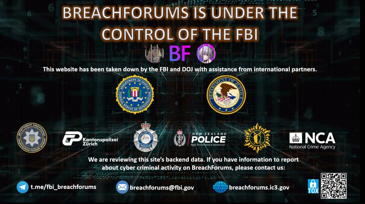 #CyberNews: FBI seizes BreachForums 🚧🔒

The FBI, along with international law enforcement agencies, seized the cybercrime forum BreachForums, which had been a hub for hackers and cybercriminals to trade stolen data. 

This comes after a recent incident where Dell customer data