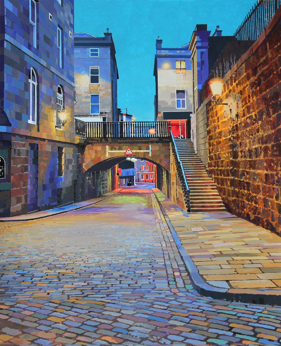 Correction Wynd Aberdeen Acrylic painting #Aberdeen #Scotland #Scottishlandscape #contemporaryart #buyfromartists #urbanlandscapes prints available here slscott.co.uk/shop/p/correct…