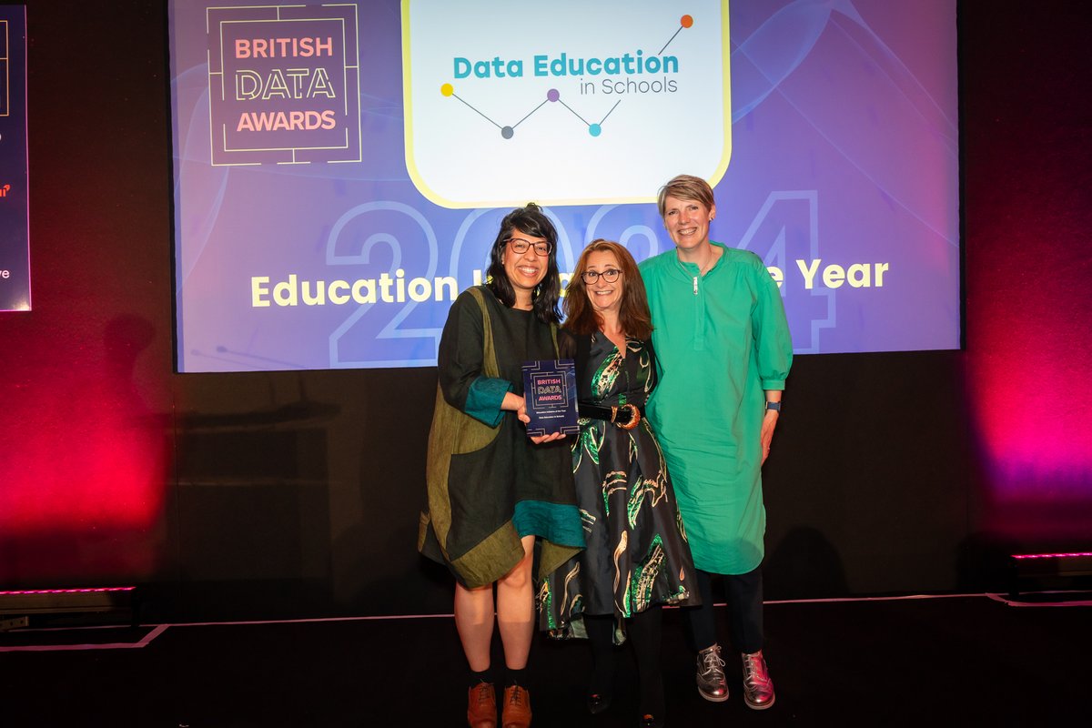 #ICYMI ✨ The Data Education in Schools (@data_schools ) team has scooped top prize for Education Initiative of the Year at the 2024 British Data Awards (@BritDataAwards) 🎉 🔗ddi.ac.uk/top-award-for-… @BayesCentre | @EPCCed | @EdinUniUsher | @NRobotarium | @UoE_EFI |