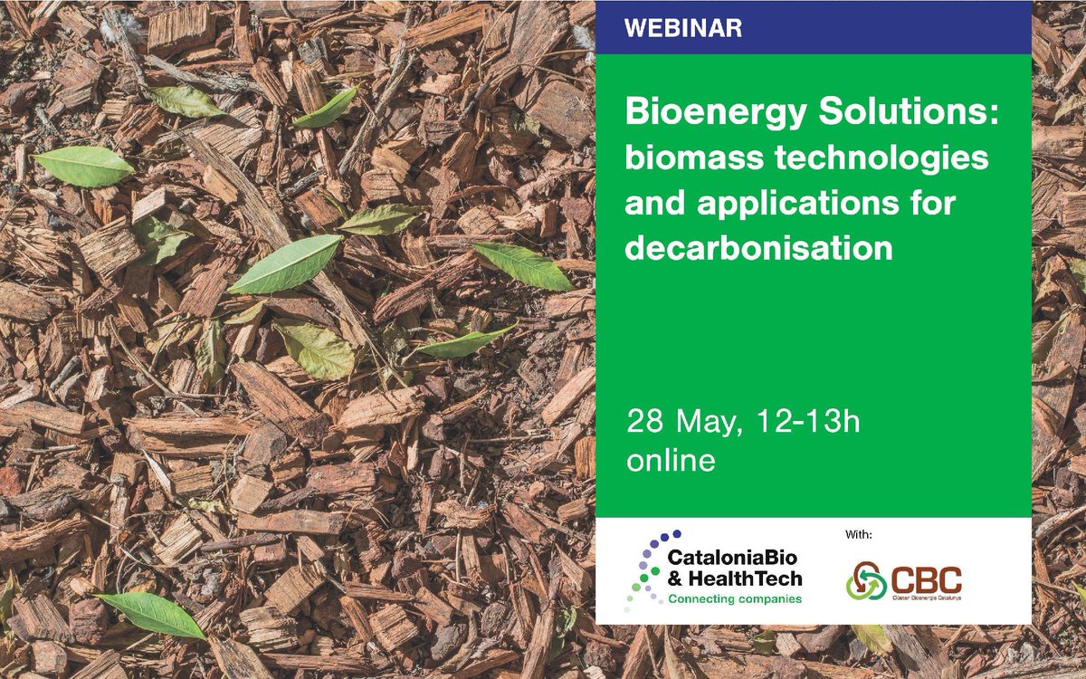 🟢 AGENDA | Join us for the next webinar on Bioenergy Solutions: biomass technologies and applications for decarbonisation. 🗓️ 28 May, 12-13h 💻 Online With participation of @isved_04, WT Energy & @TERMOSUN_HERZ & in collaboration with @Bioenergia_Cat 👉 tuit.cat/Wefnn