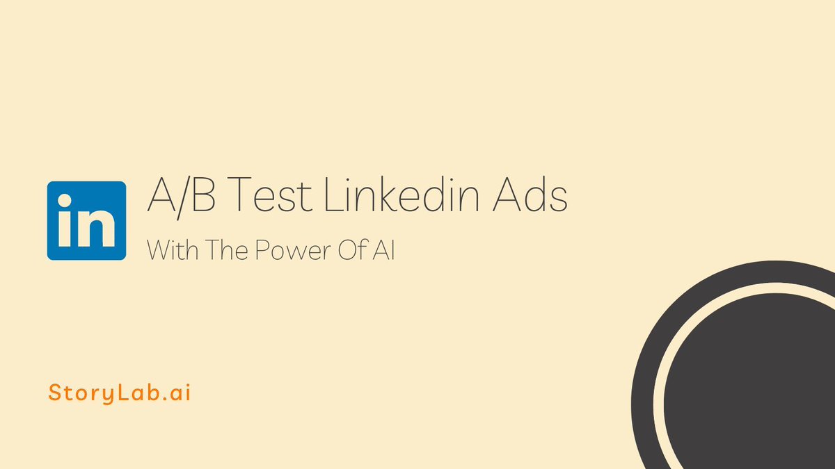 A/B Test Linkedin Ads With #ArtificialIntelligence 

Let #AI help you Increase your Creativity

Improve ROAS and ROI by taking what works best and testing new variations

#LinkedIn #LinkedInMarketing #Ads #growthacking #Advertising #advertisement buff.ly/3J8oDpT