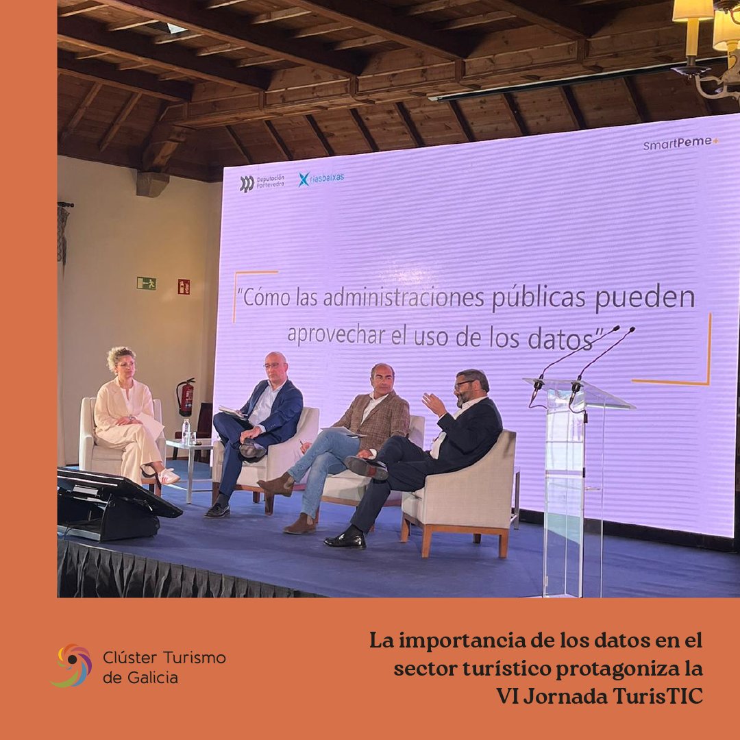 ClusterGalicia's tweet photo. 📊 A importancia dos datos no #sectorturístico. Ese foi o tema da VI Xornada #TurisTIC, organizada pola @depo_es través da SmartPeme.
🗣️ O noso presidente, @cesareopardal, participou na mesa redonda "Como as administracións públicas poden aproveitar o uso dos datos". https://t.co/BfdIh2Rkzh