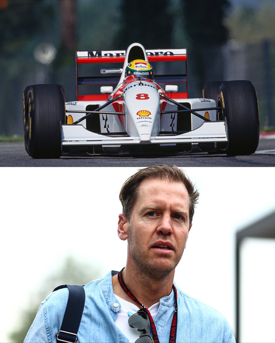 ESPNF1's tweet photo. Sebastian Vettel is at Imola today to drive Ayrton Senna's McLaren as a tribute to the Brazilian icon who died at the track 30 years ago 🙏 https://t.co/idJcfv87Np