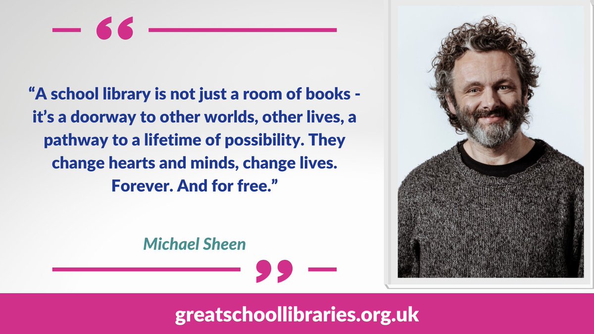 Thank you @michaelsheen for these lovely thoughts on school libraries 🙌 #GreatSchoolLibraries