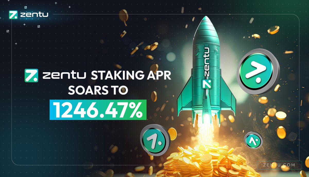 🤖 Zentu LP Staking Yields Up to 1246.47 % APR! ✔️ Get started at: stake.zentu.com 🎆 Maximize your returns by staking your $ZENT today. 👉🏻 For a detailed guide on how to stake with #ZENTU, refer to the LP staking manual (zentu.com/staking-manual…). #ZentuAI #Staking