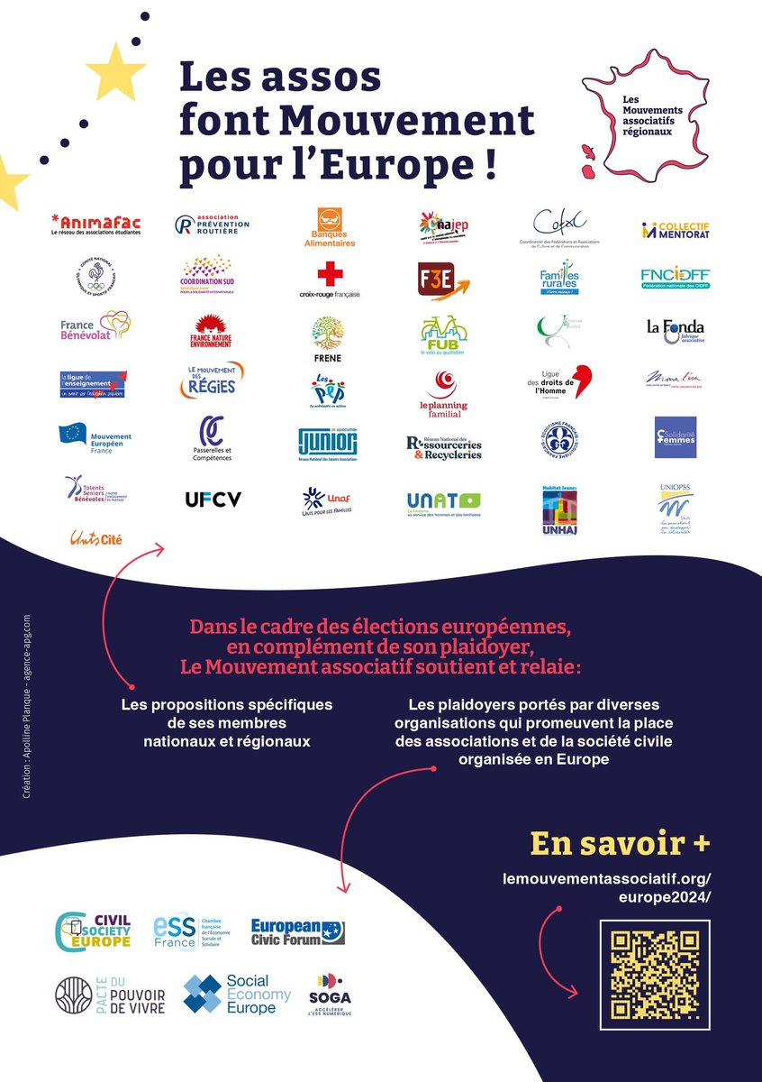 🇪🇺 FAIRE ASSOCIATION EN EUROPE 

📣 Après #DROITDECITÉ, <a href="/lemouvementasso/">Le Mouvement associatif</a> publie 2 documents pour faire entendre la voix des #associations dans le cadre des #Européennes2024

🌟 𝙪𝙣𝙚 𝙖𝙣𝙖𝙡𝙮𝙨𝙚
👉 lemouvementassociatif.org/wp-content/upl…

🌟 𝙪𝙣 𝙥𝙡𝙖𝙞𝙙𝙤𝙮𝙚𝙧
👉 lemouvementassociatif.org/wp-content/upl…