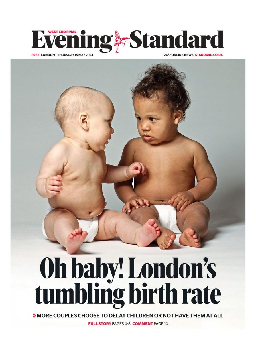London's birth rate has fallen by 20% in a decade #frontpage

Experts warn that the cost of living and house prices mean that people are delaying or deciding against having children.

Read more on the dramatically declining fertility rate in the capital: standard.co.uk/news/london/fa…