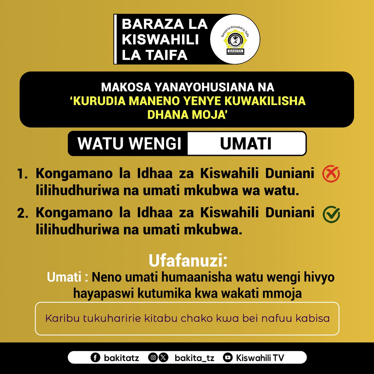 Baraza la Kiswahili la Taifa - BAKITA (@bakita_tz) on Twitter photo 2024-05-16 11:02:00