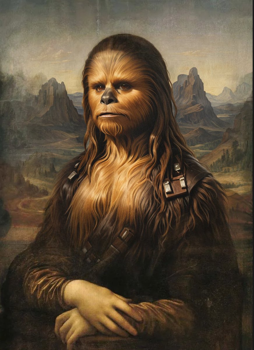 odysseyapp_ai's tweet photo. Odyssey Remake also lets you transform parts of an image - so you can do things like change the Mona Lisa's head into Chewbacca https://t.co/s7zxax9AAA