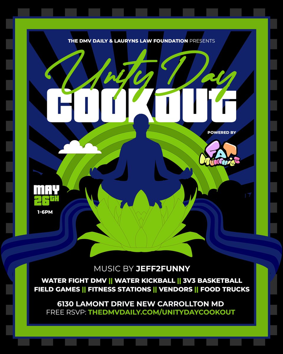 May 26th, A DMV Family Cookout Called “Unity Day” at Charles Carroll Middle. The Event Is Free || Security + Police On Site. Learn More: TheDMVDaily.com/UnityDayCookout