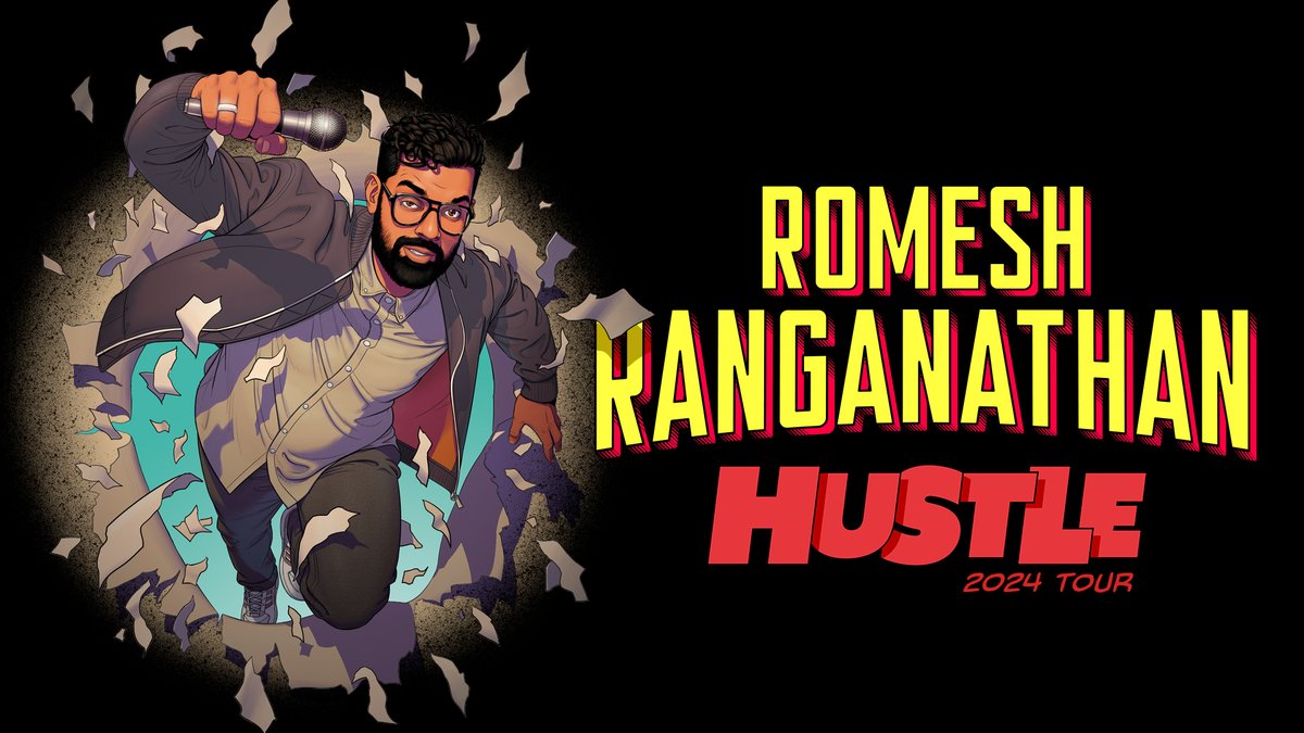 Romesh is back with his brand new show Hustle - TONIGHT 🎤 Doors open: 7pm Show starts: 8pm Running time: Approximately 2 hours including interval Age guidance: strictly 14+ 📅 Thu 16 - Fri 17 May