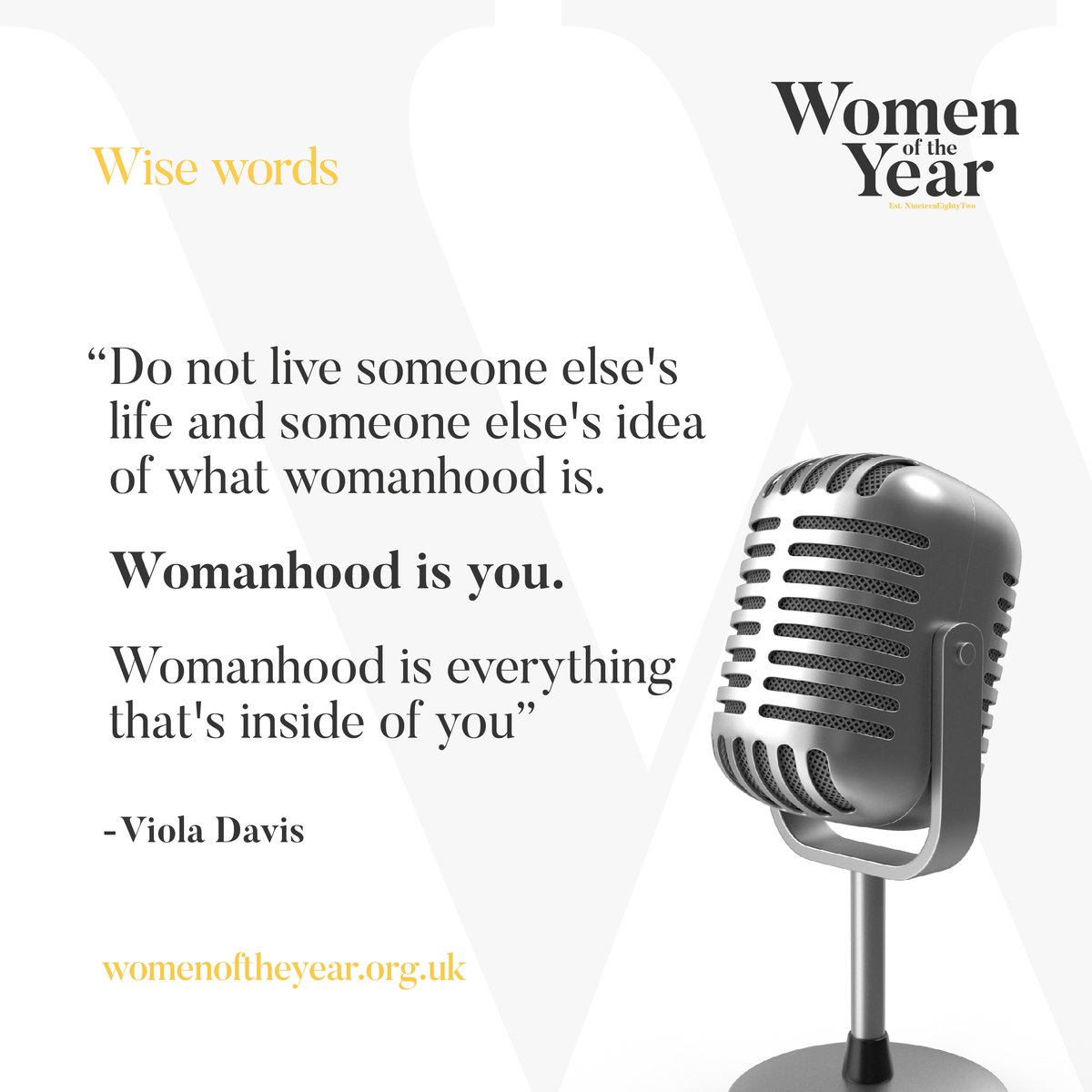 Some wise words 💭 In a world of expectations and stereotypes, it’s important to remember that womanhood isn’t about fitting into someone else’s mould. Thank you to Viola Davis for this beautifully inspirational quote 📝